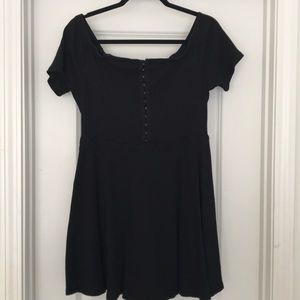 Black OTS Skater Dress